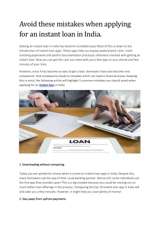 avoid these mistakes when applying for an instant