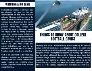 Things to Know About College Football Cruise