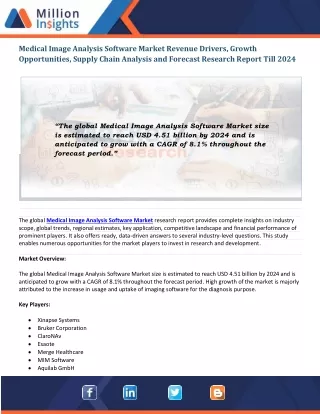 medical image analysis software market revenue