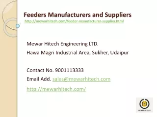 feeders manufacturers and suppliers http mewarhitech com feeder manufacturer supplier html