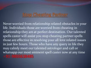 Stop cheating partner in 2 hours |  91-9855638485