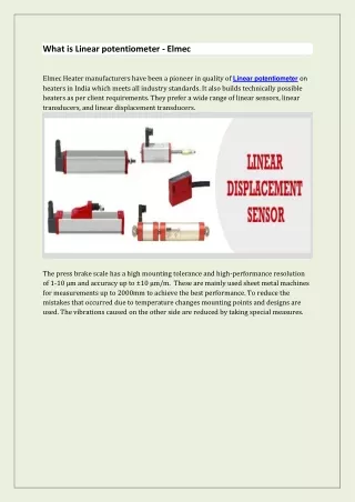 What is Linear potentiometer - Elmec