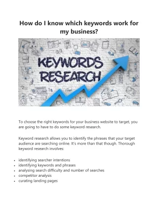 How do I know which keywords work for my business?