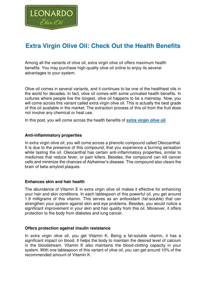 extra virgin olive oil check out the health
