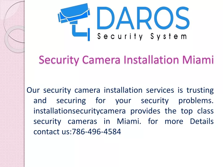 security camera installation miami