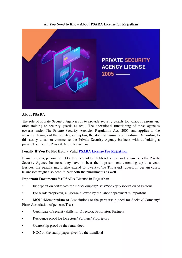 all you need to know about psara license