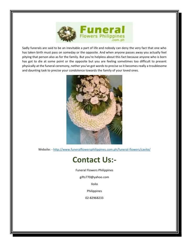 sadly funerals are said to be an inevitable