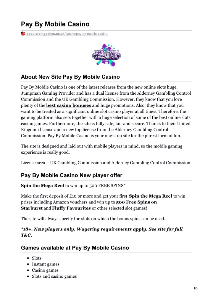 pay by mobile casino