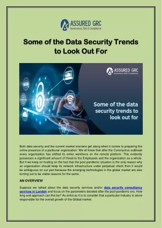 Some of the Data Security Trends to Look Out For