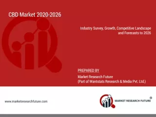CBD Market 2020 Trends, Size, Growth, Segments, Supply, Demand and Regional Study by Forecast to 2026