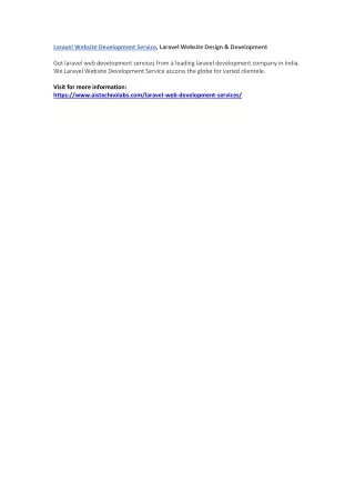 laravel website development service laravel