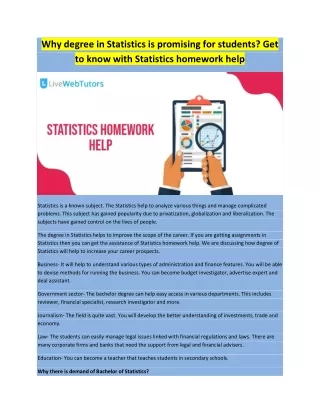 Why degree in Statistics is promising for students? Get to know with Statistics homework help