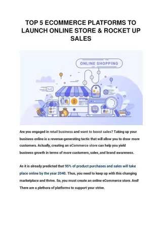 top 5 ecommerce platforms to launch online store