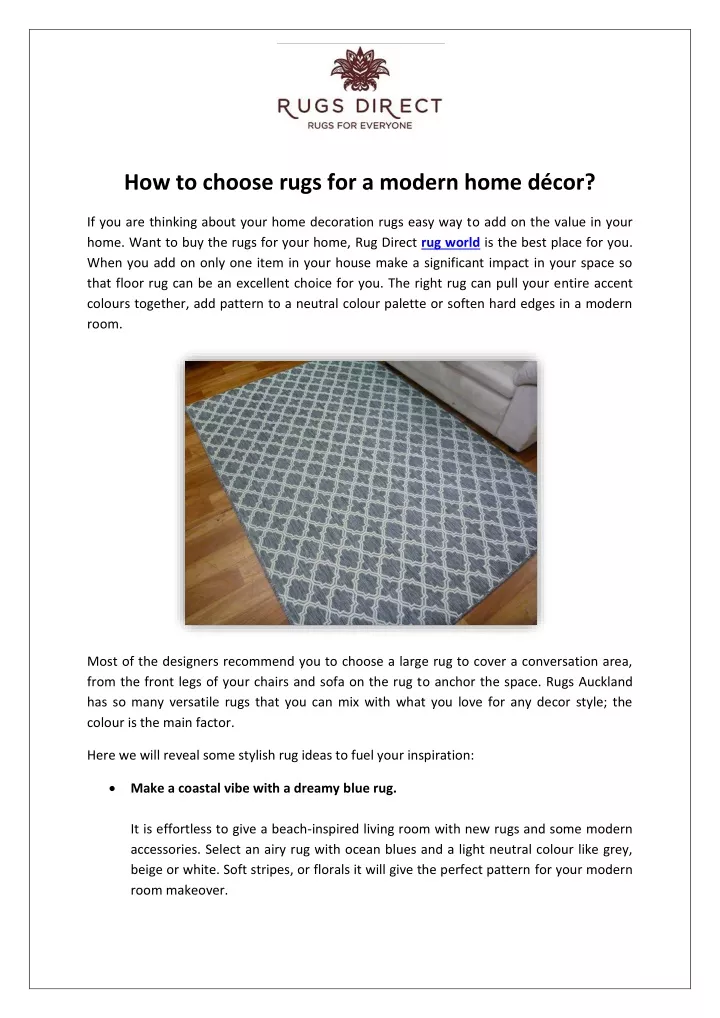 how to choose rugs for a modern home d cor