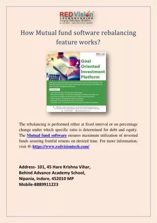 how mutual fund software rebalancing feature works