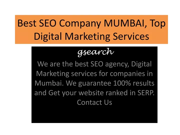 best seo company mumbai top digital marketing services
