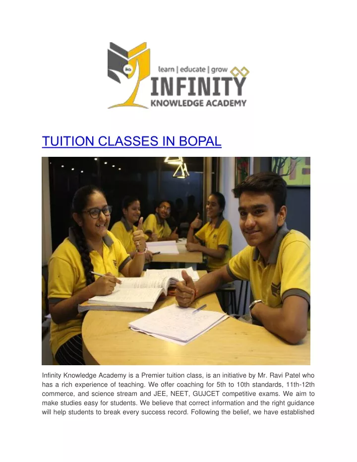 tuition classes in bopal