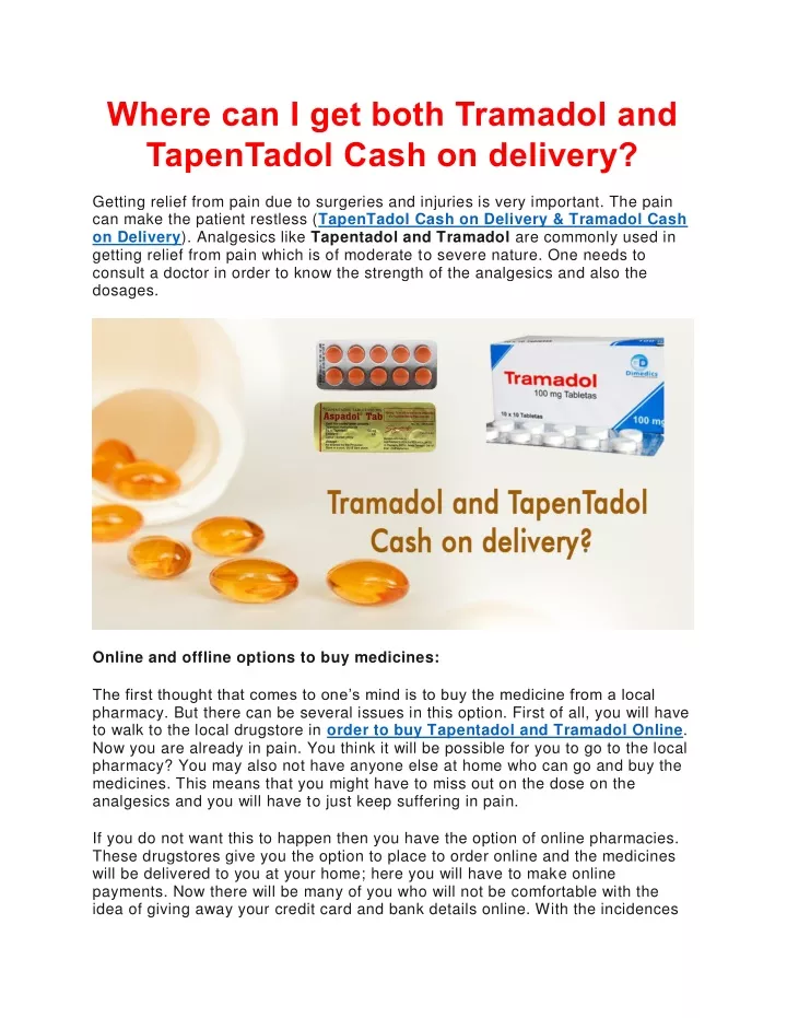 where can i get both tramadol and tapentadol cash