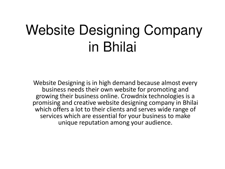website designing company in bhilai