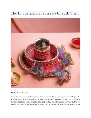 the importance of a karwa chauth thali