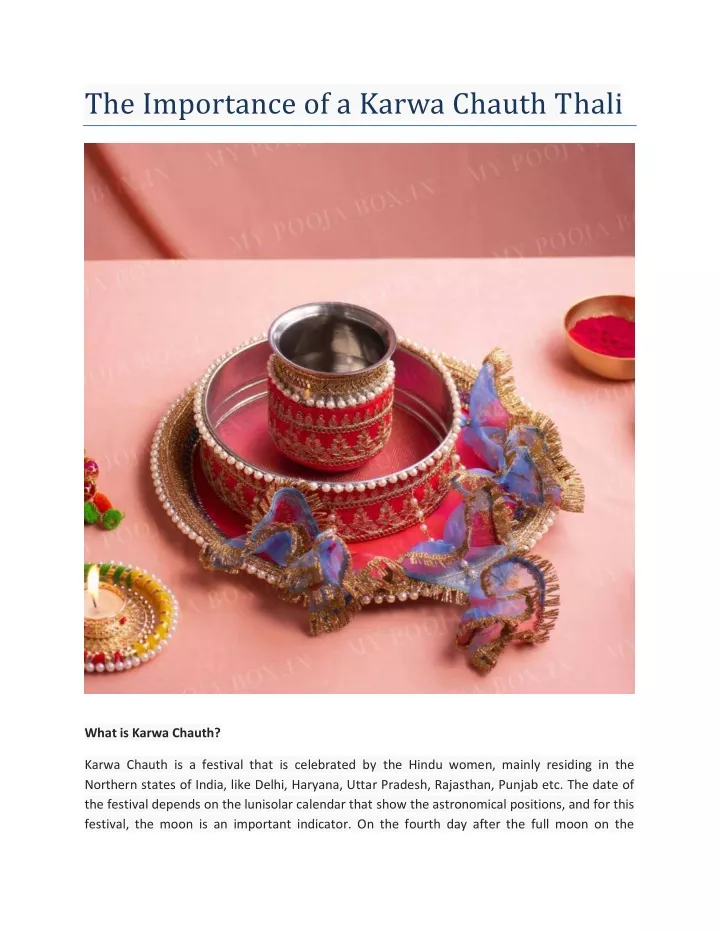 the importance of a karwa chauth thali