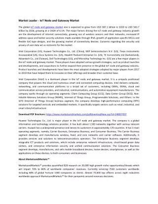 market leader iot node and gateway market