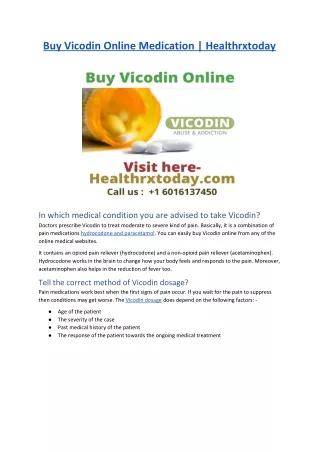 buy vicodin online medication healthrxtoday