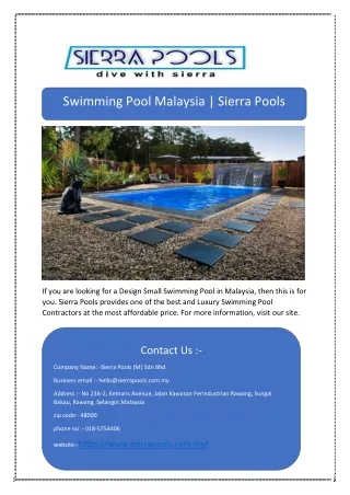 swimming pool malaysia sierra pools