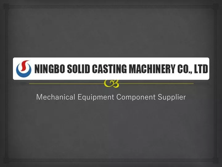 mechanical equipment component supplier
