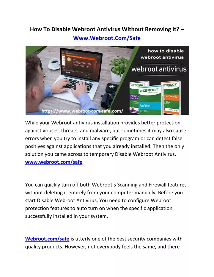 how to disable webroot antivirus without removing