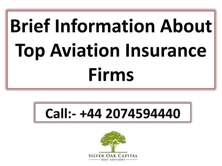 brief information about top aviation insurance firms