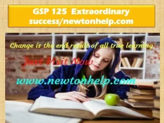 GSP 125 Extraordinary Success/newtonhelp.com