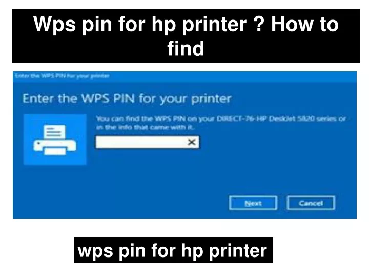 wps pin for hp printer how to find