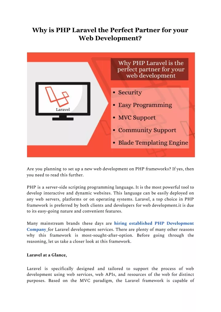 why is php laravel the perfect partner for your