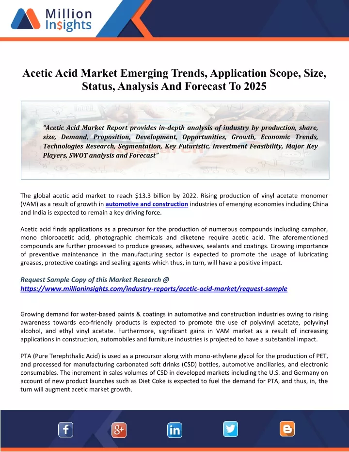 acetic acid market emerging trends application