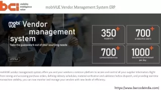 Vendor Management System ERP Software, Vendor Management System in India - Bar Code India