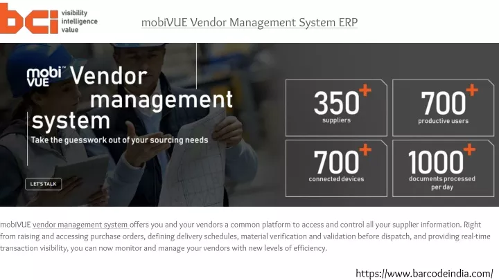 mobivue vendor management system erp