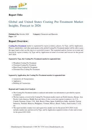 Coating Pre-Treatment Market Insights, Forecast to 2026