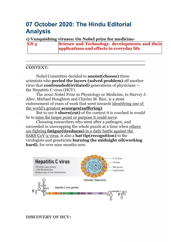 07 october 2020 the hindu editorial analysis