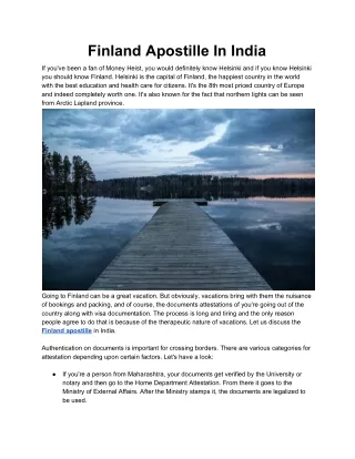 finland apostille in india