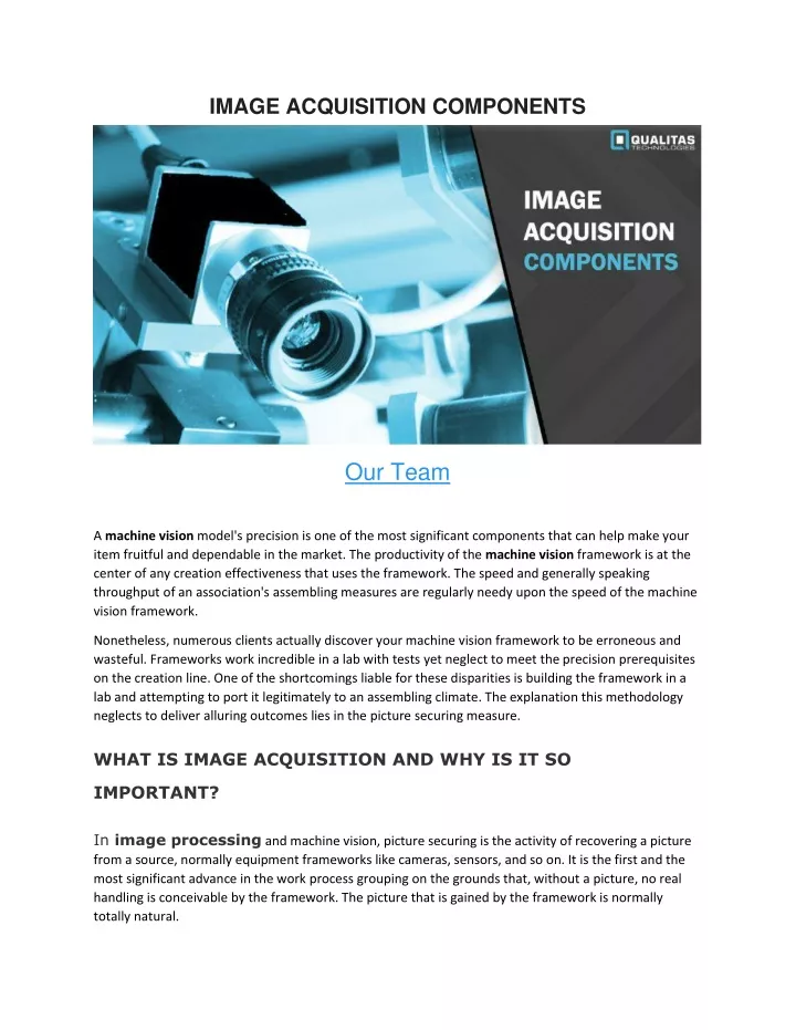 image acquisition components