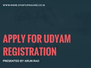 Process for Udyam Registration