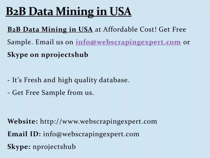 b2b data mining in usa