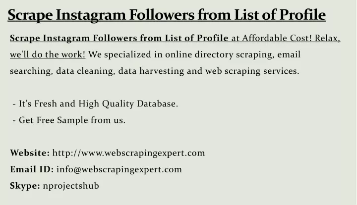 scrape instagram followers from list of profile