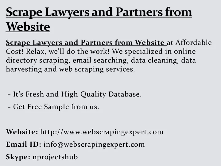 scrape lawyers and partners from website