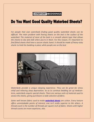 for people that own waterbeds finding good