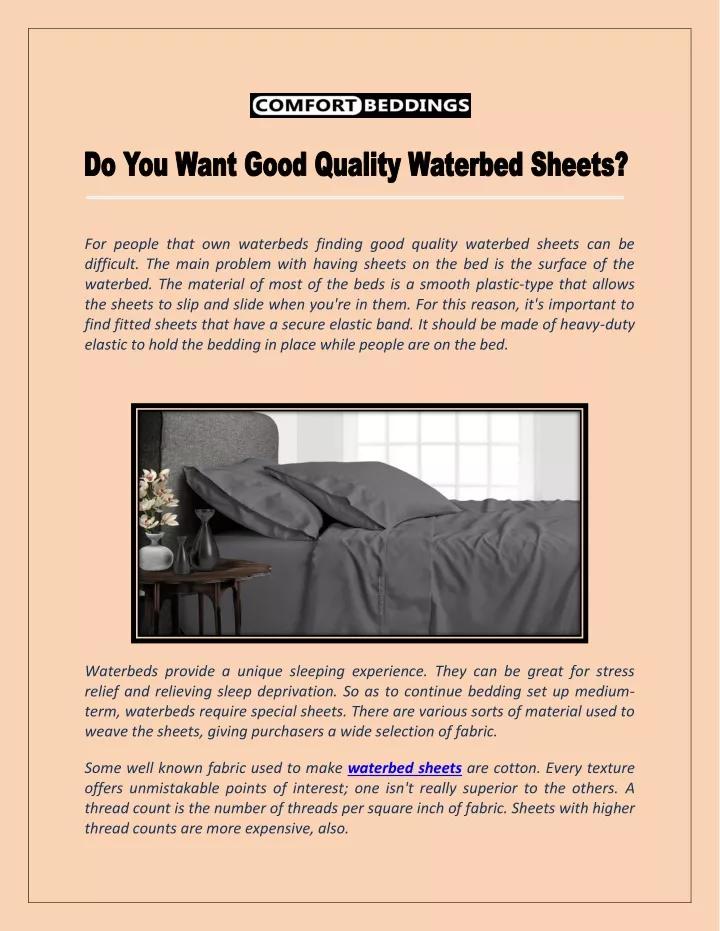 for people that own waterbeds finding good