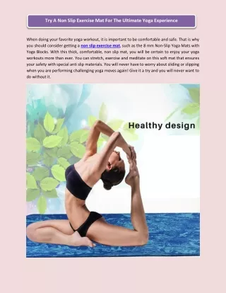 try a non slip exercise mat for the ultimate yoga