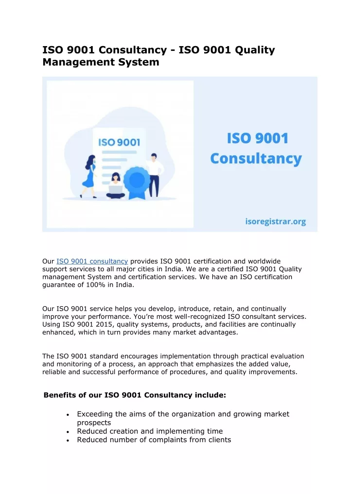iso 9001 consultancy iso 9001 quality management