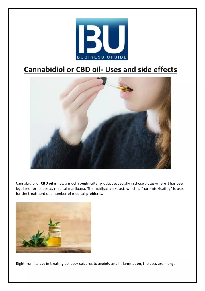 cannabidiol or cbd oil uses and side effects